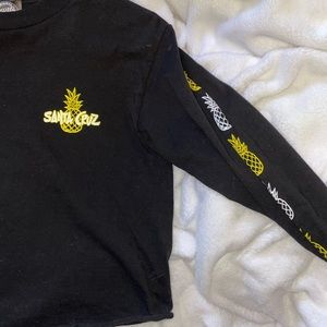Black Santa Cruz crop top